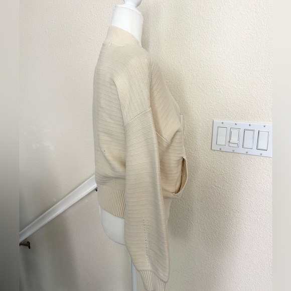 Sanctuary Women's Knit Bomber Jacket full zip cotton blend NWT SZ S CREAM COLOR - Picture 10 of 14